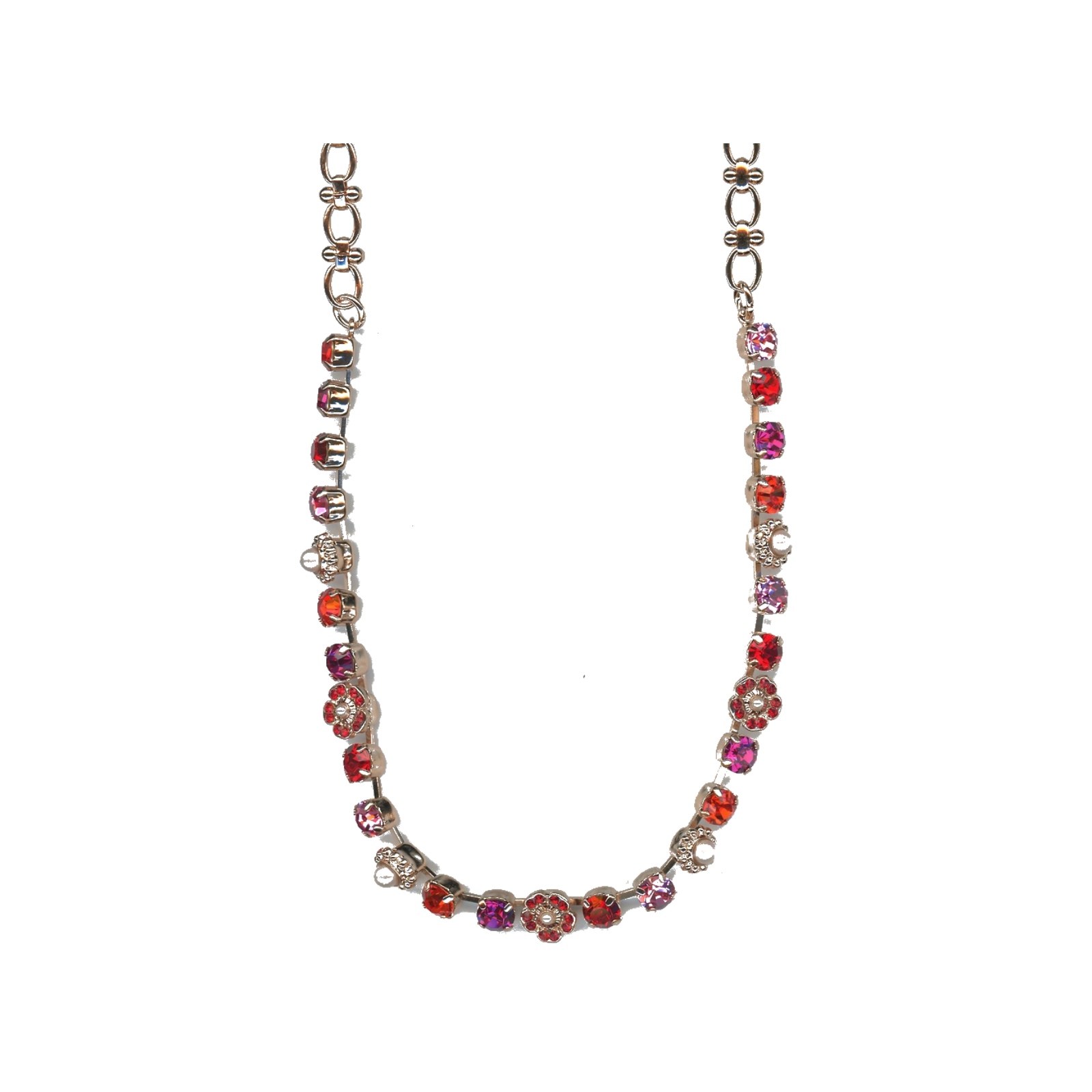 N-3504-2-1166-SP Necklace By Mariana Woman Luminous and Cream Pearl and Siam Swarovski Crystals - Image 1