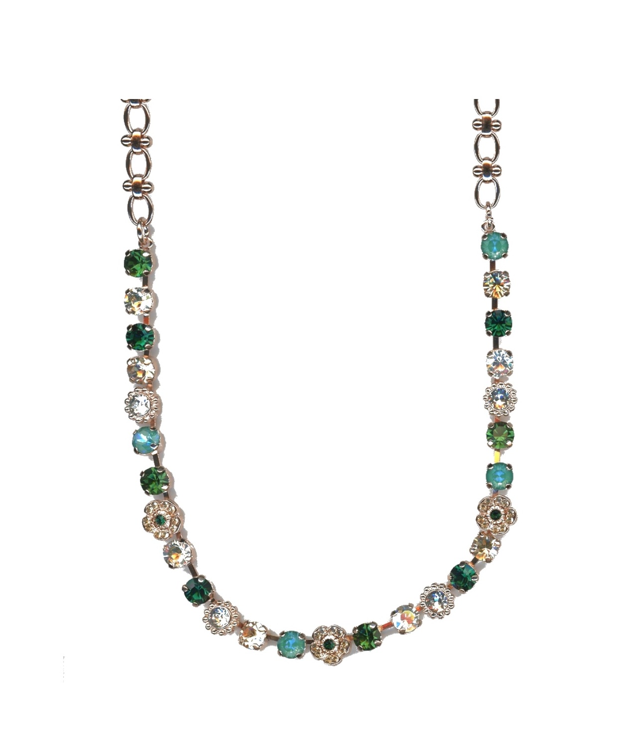N-3504-2-1167-SP Necklace By Mariana Woman Radiant Emerald and Clear Swarovski Crystals - Image 1