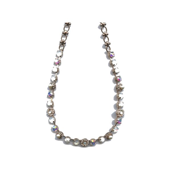 Necklace By Mariana Woman Striking Pacific Opal and Dark Amber Swarovski Crystals