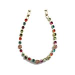 Necklace By Mariana Woman Feminine Orange and Plum Purple Swarovski Crystals - Image 2