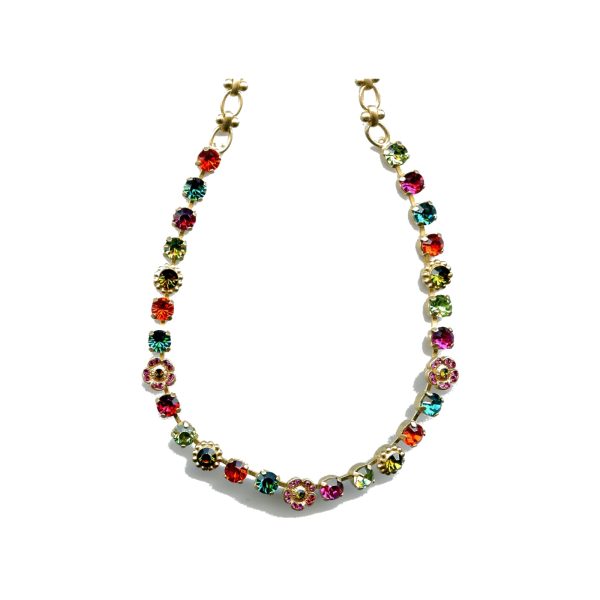 Necklace By Mariana Woman Feminine Orange and Plum Purple Swarovski Crystals