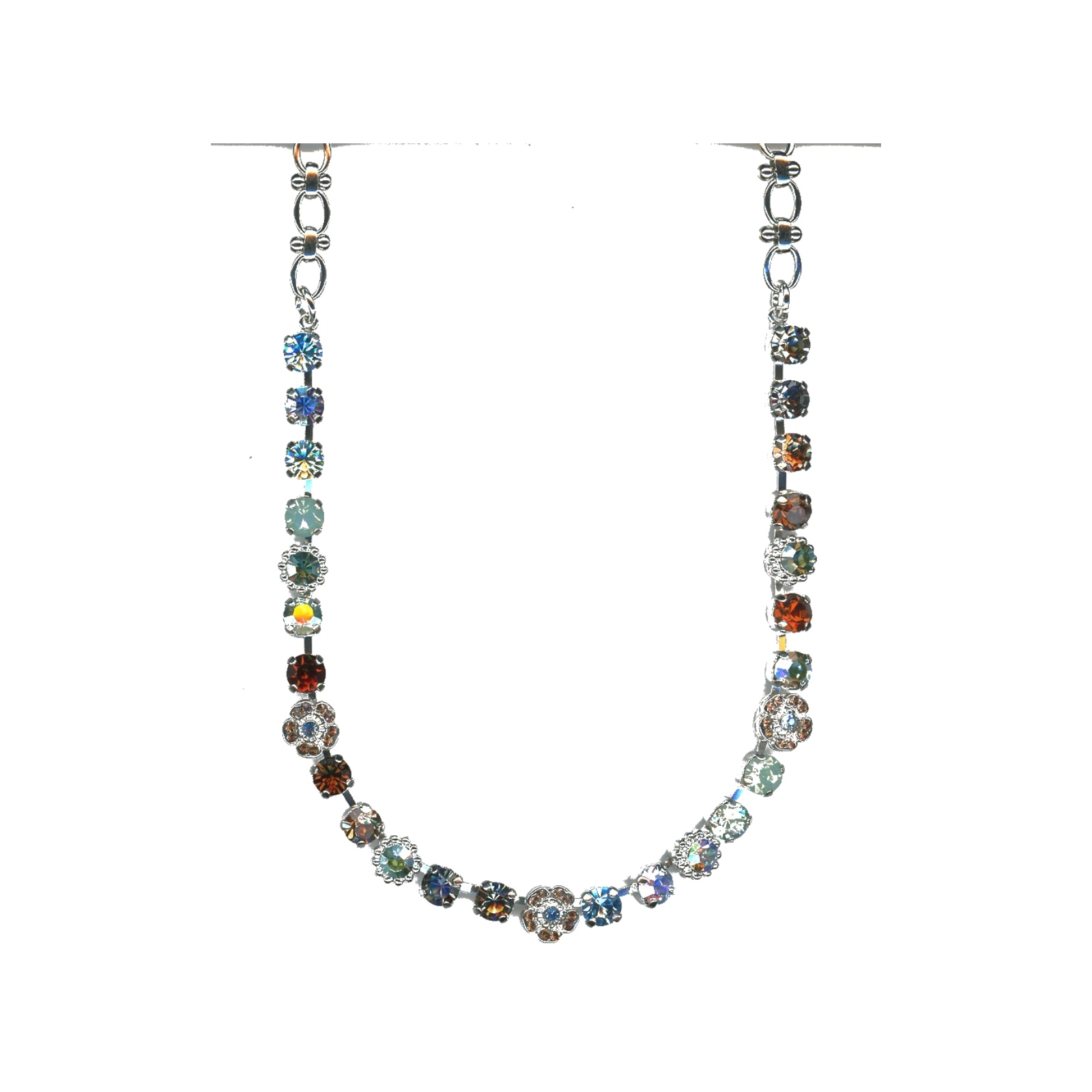 N-3504-2-1329-SP Necklace By Mariana Woman Radiant Pacific Opal and Aqua Blue Swarovski Crystals - Image 1