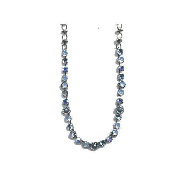 Necklace By Mariana Woman Luxurious Pale Blue and Frosted Blue Swarovski Crystals