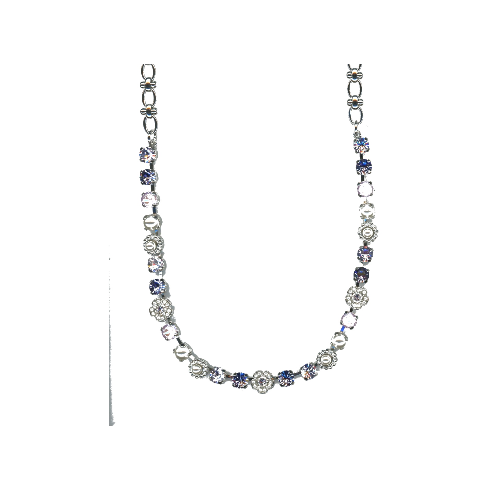 N-3504-2-139-10-SP Necklace By Mariana Woman Modern Violet and Tanzanite Swarovski Crystals - Image 1