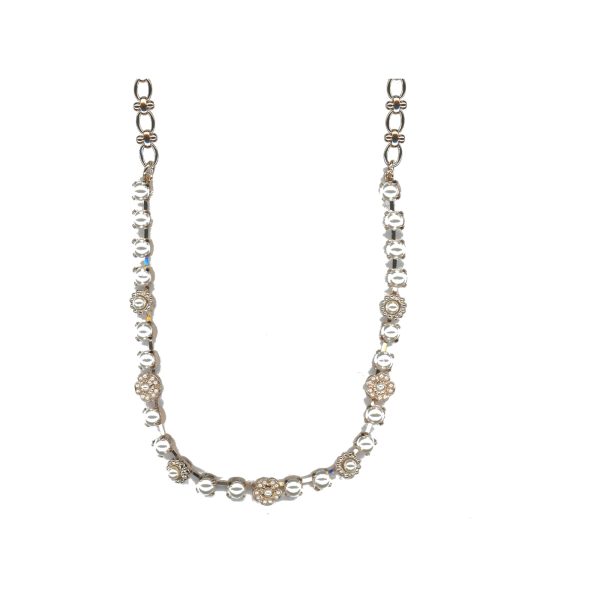 Necklace By Mariana Woman Elegant Cream pearl Swarovski Crystals