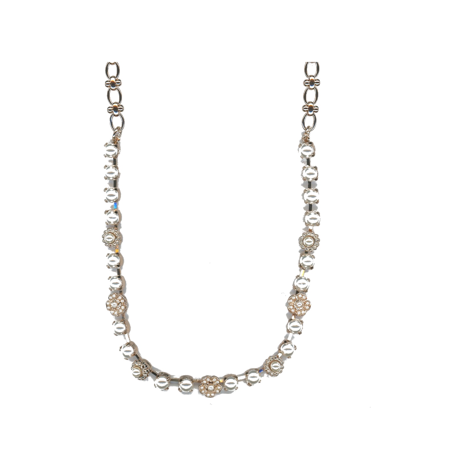N-3504-2-139139-SP Necklace By Mariana Woman Elegant Cream pearl Swarovski Crystals - Image 1