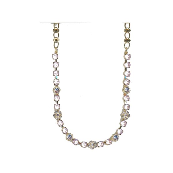 Necklace By Mariana Woman Stylish Lt.Olive and Violet Swarovski Crystals