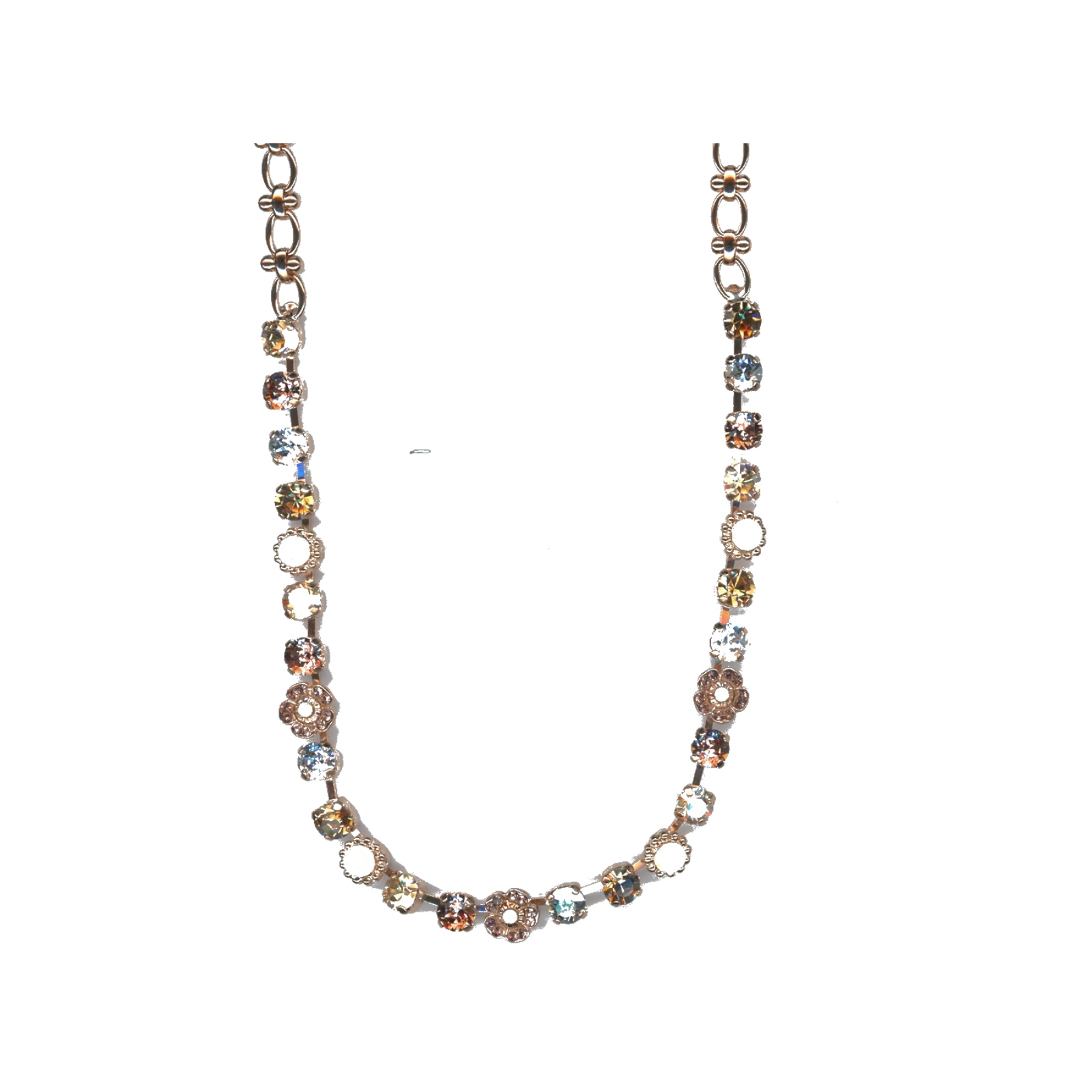 N-3504-2-146-SP Necklace By Mariana Woman Sparkling Light Colorado Topaz and Light Burgundy Swarovski Crystals - Image 1