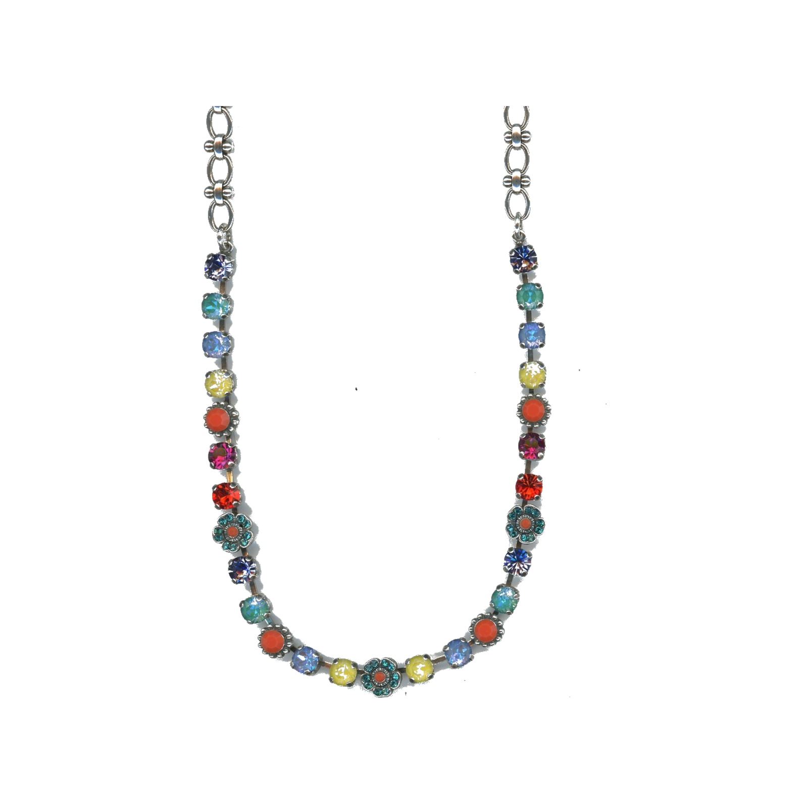 N-3504-2-1909-SP Necklace By Mariana Woman Lovely and Coral and Teal Swarovski Crystals - Image 1