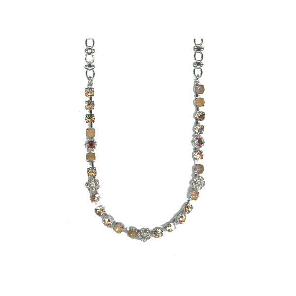 Necklace By Mariana Woman Delicate Cream Pearl and Golden Shadow Swarovski Crystals