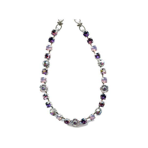 Necklace By Mariana Woman Graceful Lavender Opalescent and Purple AB and Purple Swarovski Crystals