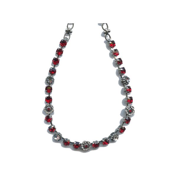 Necklace By Mariana Woman Charming Siam and Clear Swarovski Crystals