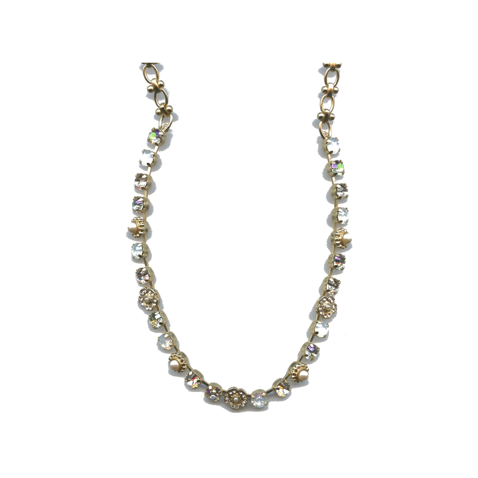 N-3504-2-2102-SP Necklace By Mariana Woman Sophisticated Golden Yellow and Light Lavendar and some vitrail colorations Swarovski Crystals - Image 1