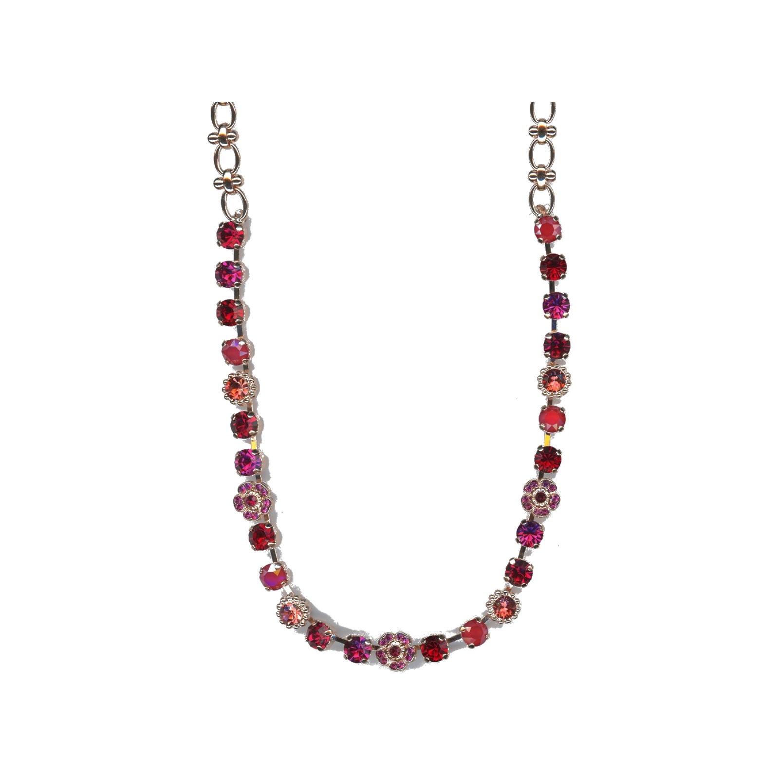 N-3504-2-2140-SP Necklace By Mariana Woman Captivating Red and Fuchsia Swarovski Crystals - Image 1