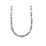 Necklace By Mariana Woman Delicate Aquamarine and Rose Swarovski Crystals