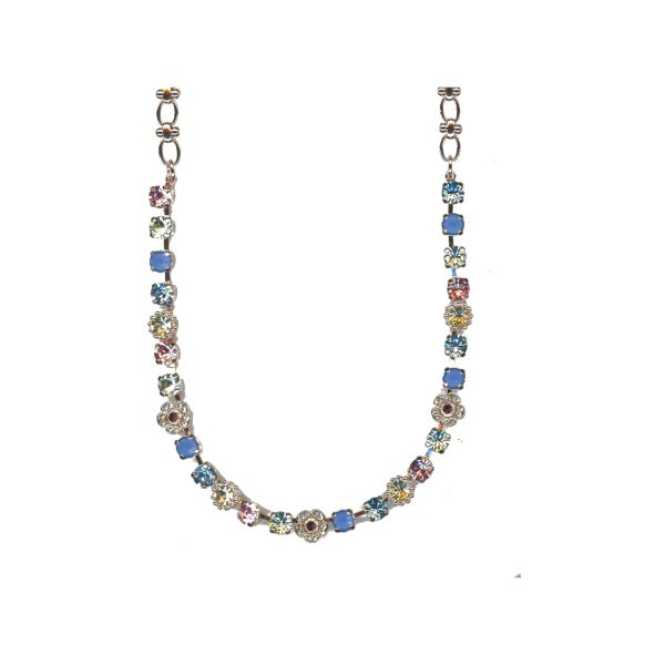 Necklace By Mariana Woman Delicate Aquamarine and Rose Swarovski Crystals