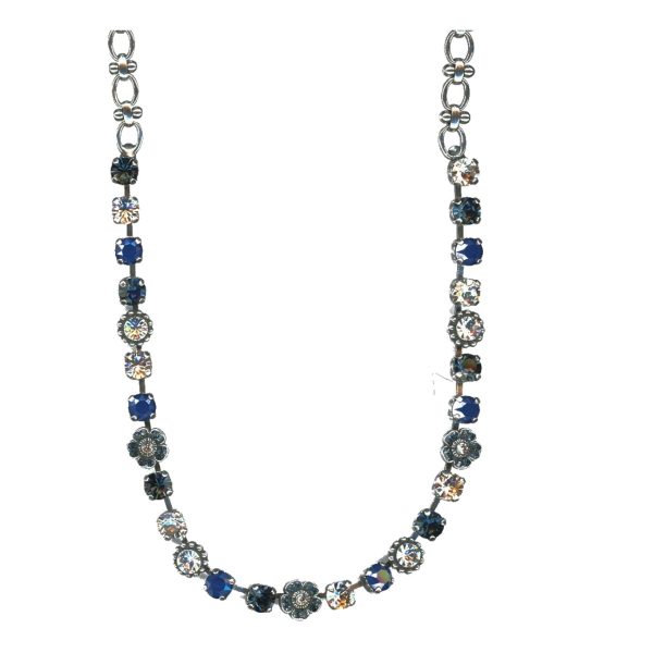 Necklace By Mariana Woman Striking Light Topaz and Montana Blue Swarovski Crystals