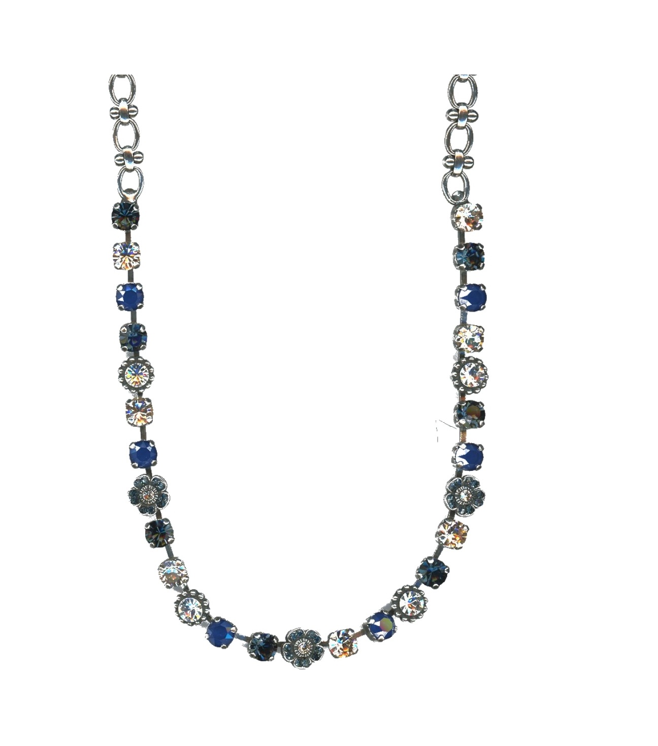 N-3504-2-2142-SP Necklace By Mariana Woman Striking Light Topaz and Montana Blue Swarovski Crystals - Image 1