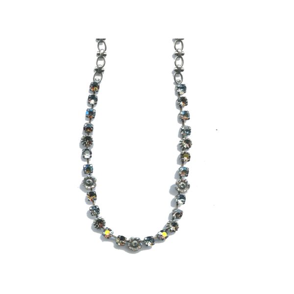 Necklace By Mariana Woman Lovely Black Diamond and Greige Swarovski Crystals