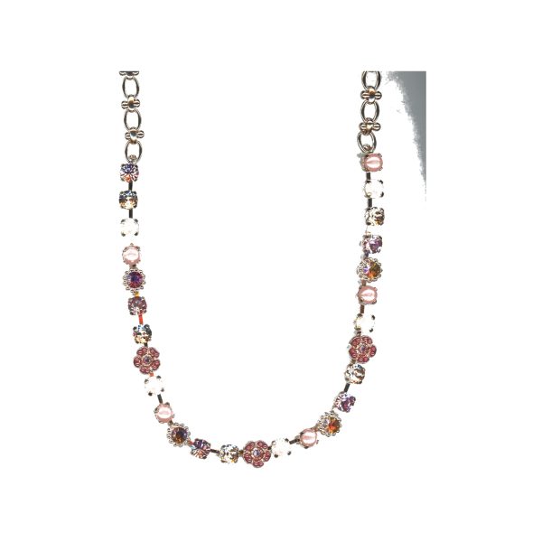 Necklace By Mariana Woman Chic Rose Opal and Light Rose Swarovski Crystals