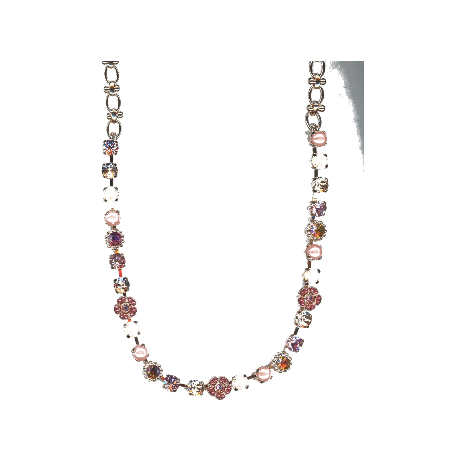 N-3504-2-223-1-SP Necklace By Mariana Woman Chic Rose Opal and Light Rose Swarovski Crystals - Image 1