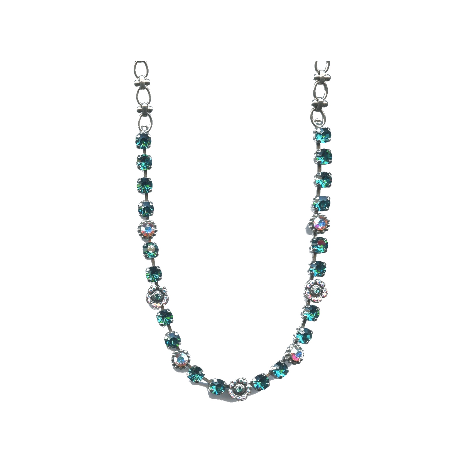 N-3504-2-2291AB-SP Necklace By Mariana Woman Elegant Blue Zircon and AB Swarovski Crystals - Image 1