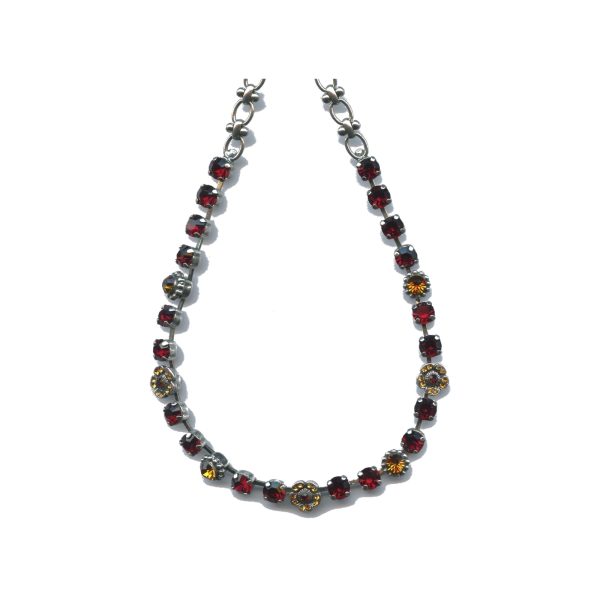 Necklace By Mariana Woman Fashionable Garnet and Amber Swarovski Crystals