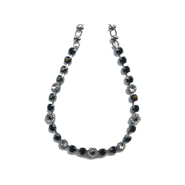 Necklace By Mariana Woman Chic Black and Clear Swarovski Crystals