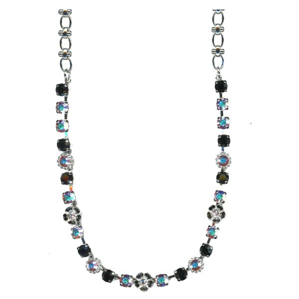 Necklace By Mariana Woman Eye-Catching AB and Jet Swarovski Crystals