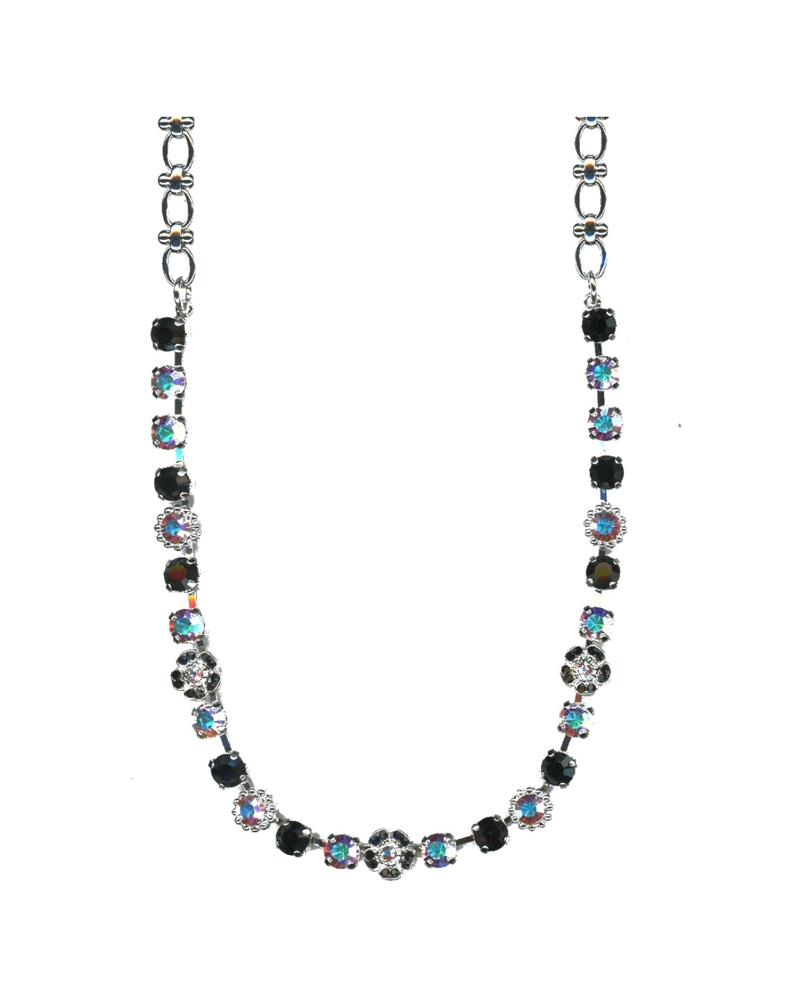 N-3504-2-2801AB-SP Necklace By Mariana Woman Eye-Catching AB and Jet Swarovski Crystals - Image 1