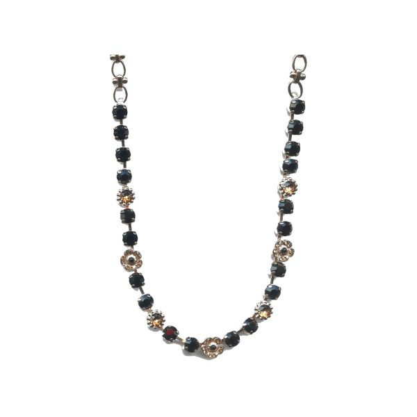 Necklace By Mariana Woman Contemporary Black and Brown Swarovski Crystals