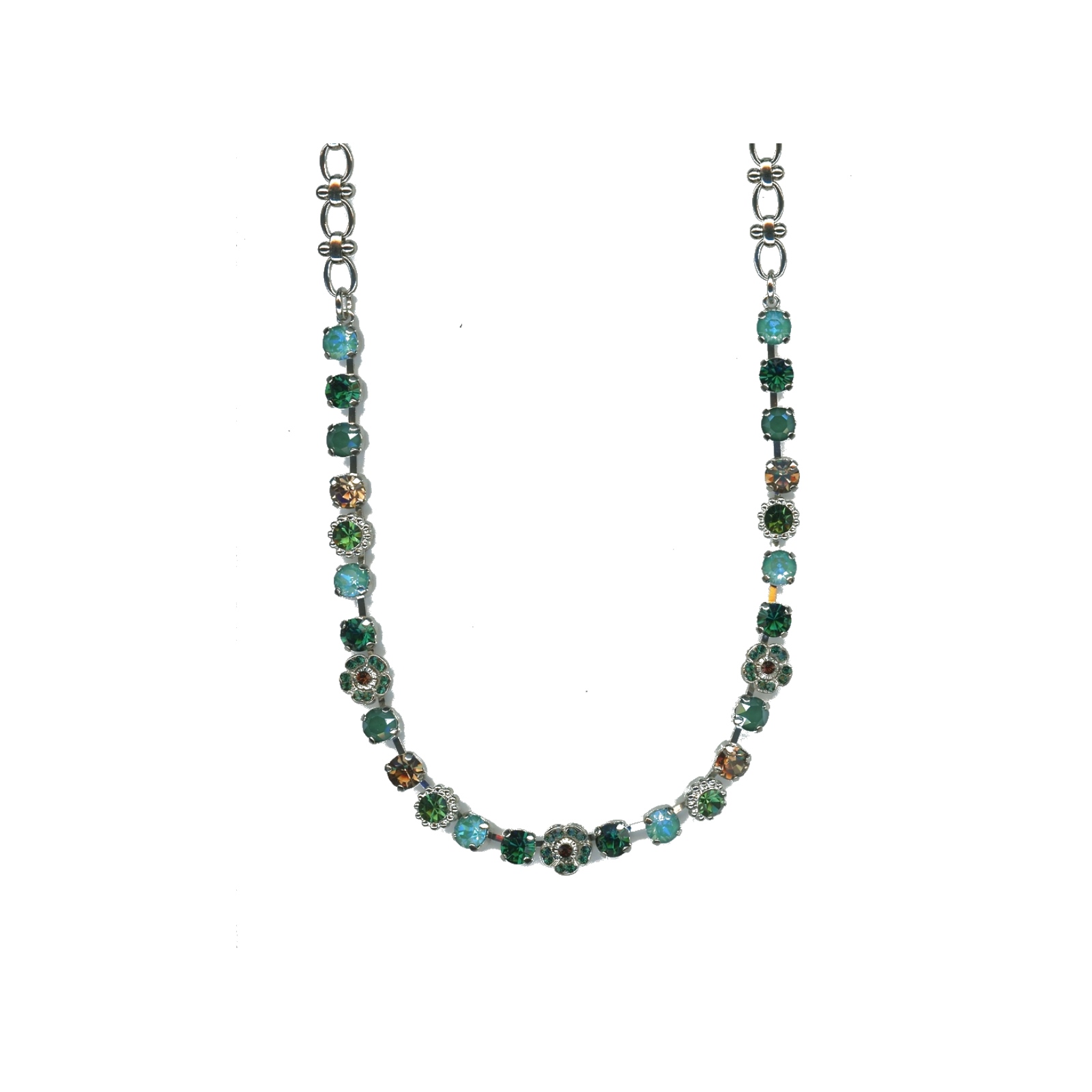 N-3504-2-3108-SP Necklace By Mariana Woman Charming Emerald and Smoked Topaz Swarovski Crystals - Image 1
