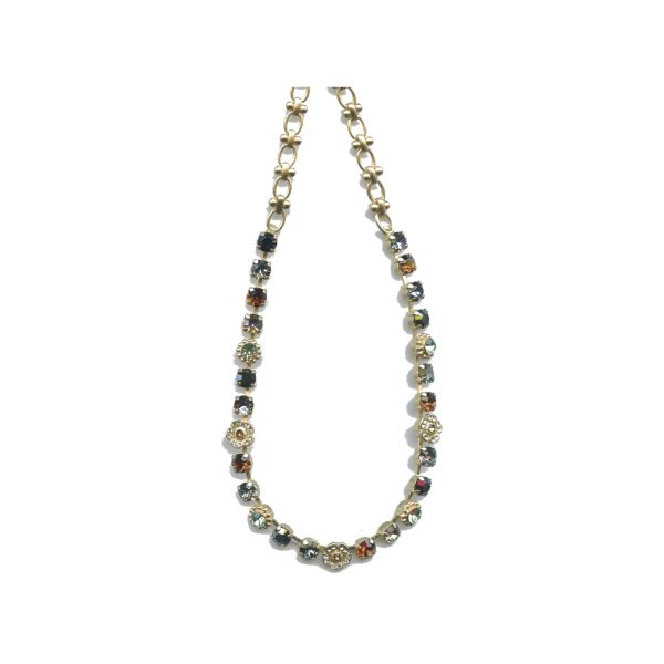 Necklace By Mariana Woman Sophisticated and Topaz shades and Silver Night Swarovski Crystals