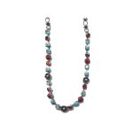 Necklace By Mariana Woman Distinctive Turquoise and Bright Red Swarovski Crystals