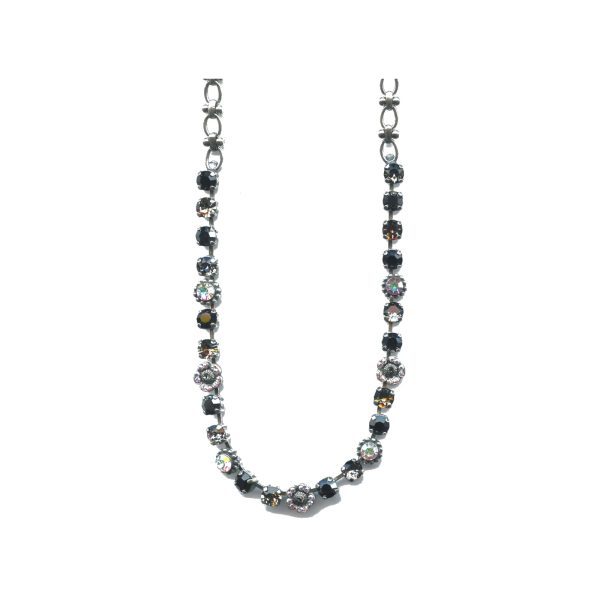 Necklace By Mariana Woman Graceful Jet and Clear Swarovski Crystals