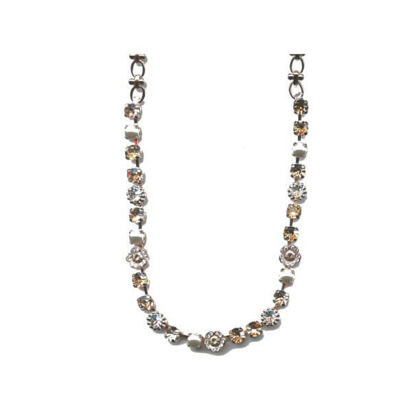 Necklace By Mariana Woman Graceful Cream pearl and Golden shadow Swarovski Crystals