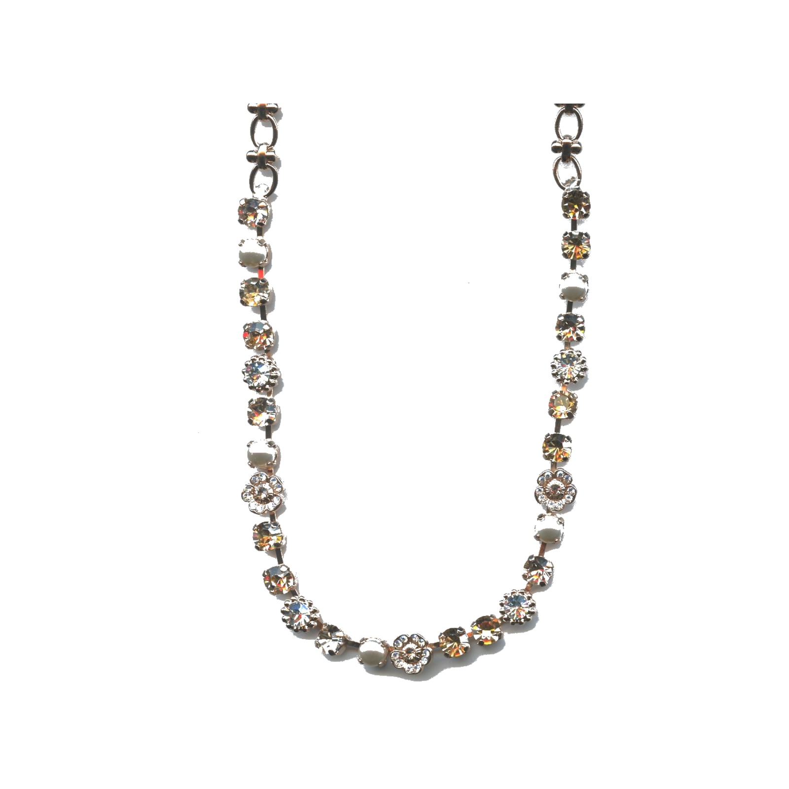 N-3504-2-39111-SP Necklace By Mariana Woman Graceful Cream pearl and Golden shadow Swarovski Crystals - Image 1