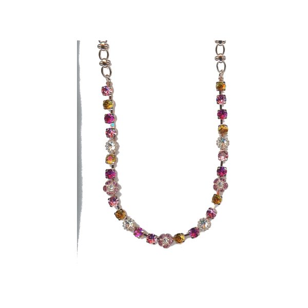 Necklace By Mariana Woman Elegant Rose Opal and Astral Pink Swarovski Crystals