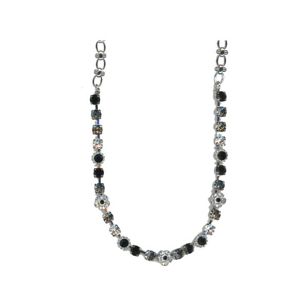 Necklace By Mariana Woman Captivating Pearl and Jet Swarovski Crystals