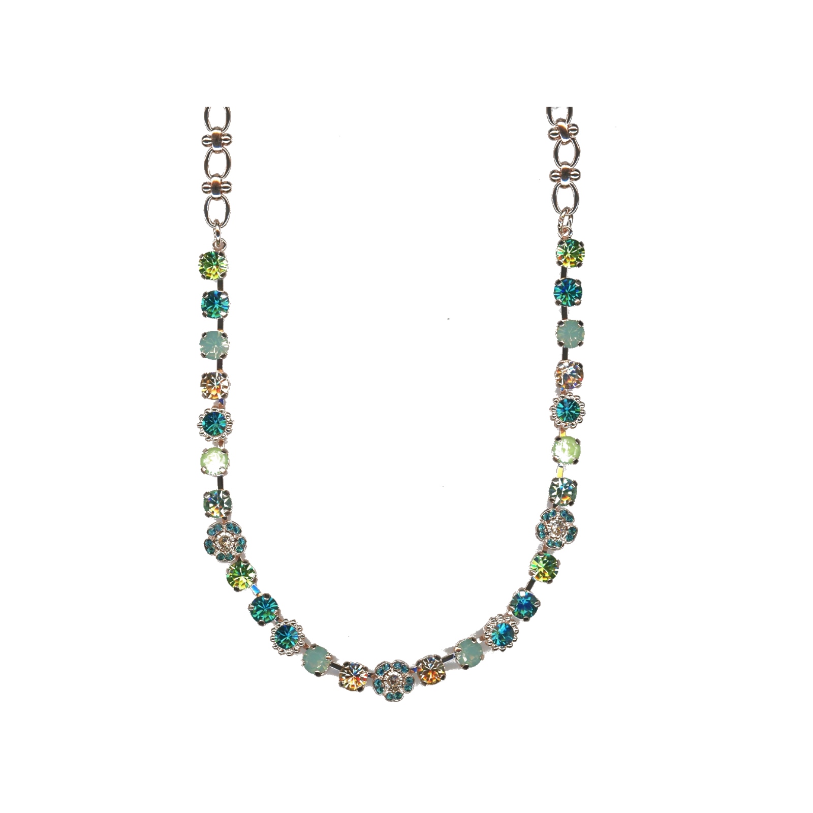 N-3504-2-4004-SP Necklace By Mariana Woman Delicate Chrysolite Opal and Erinite Swarovski Crystals - Image 1
