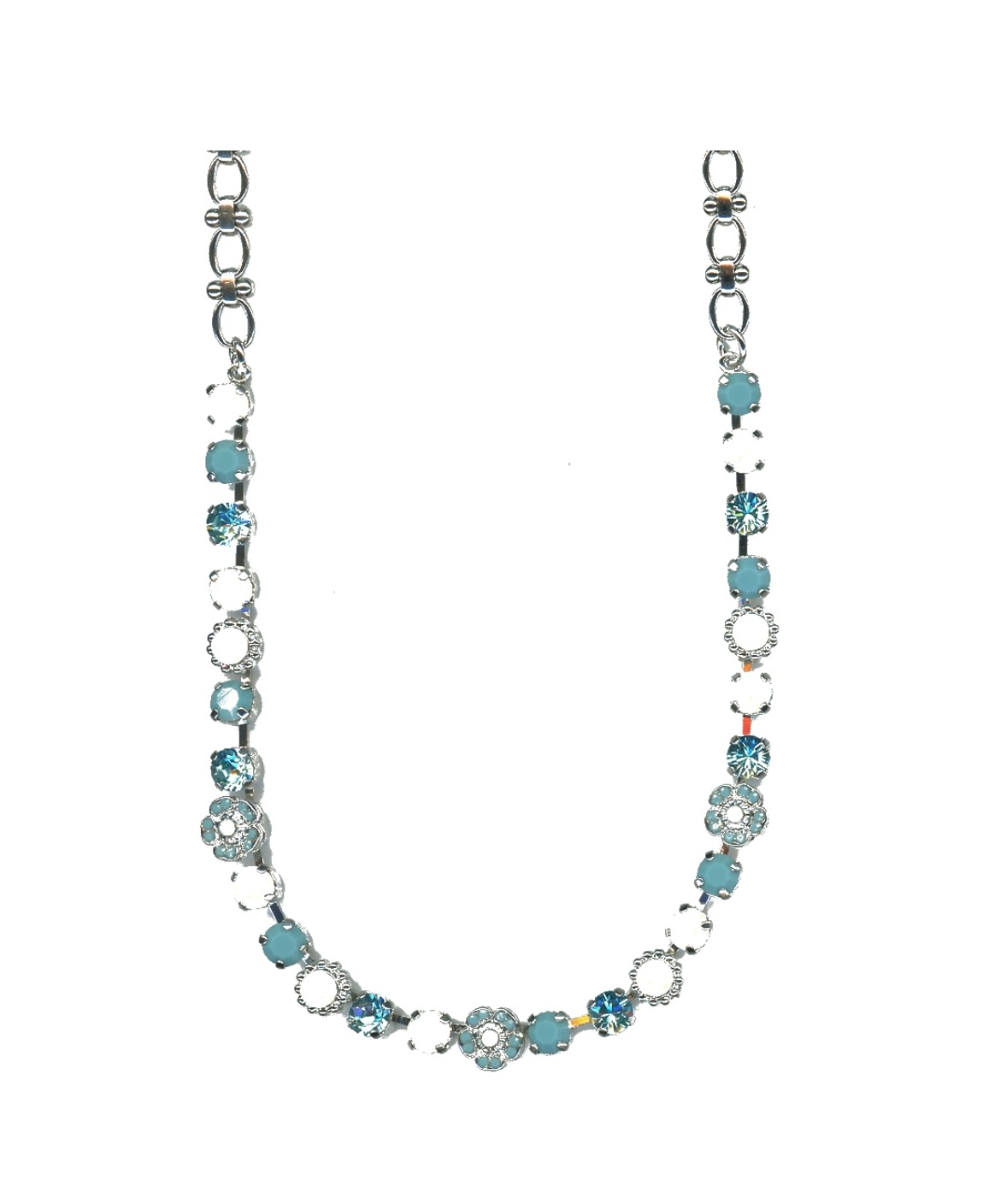 N-3504-2-4006-SP Necklace By Mariana Woman Stunning Turquoise and White Shell Swarovski Crystals - Image 1