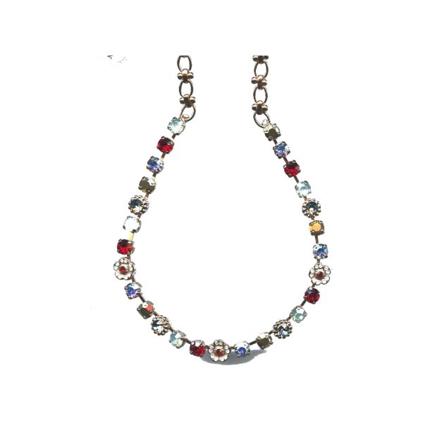 Necklace By Mariana Woman Romantic Topaz and Red Swarovski Crystals