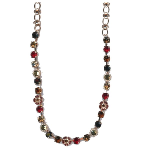 Necklace By Mariana Woman Modern Siam and Topaz and Jet Black Swarovski Crystals