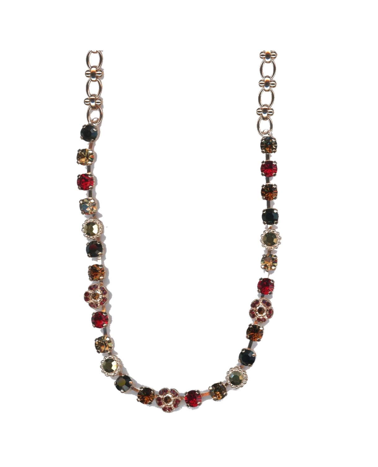 N-3504-2-4501-SP Necklace By Mariana Woman Modern Siam and Topaz and Jet Black Swarovski Crystals - Image 1