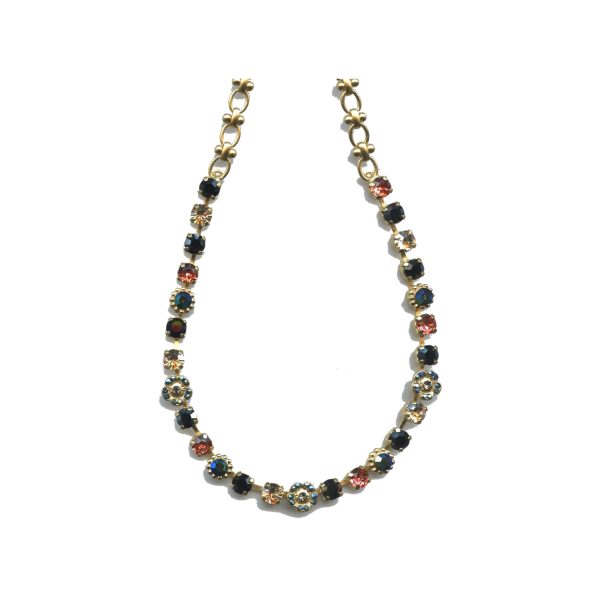 Necklace By Mariana Woman Luxurious Black and Navy Blue Swarovski Crystals