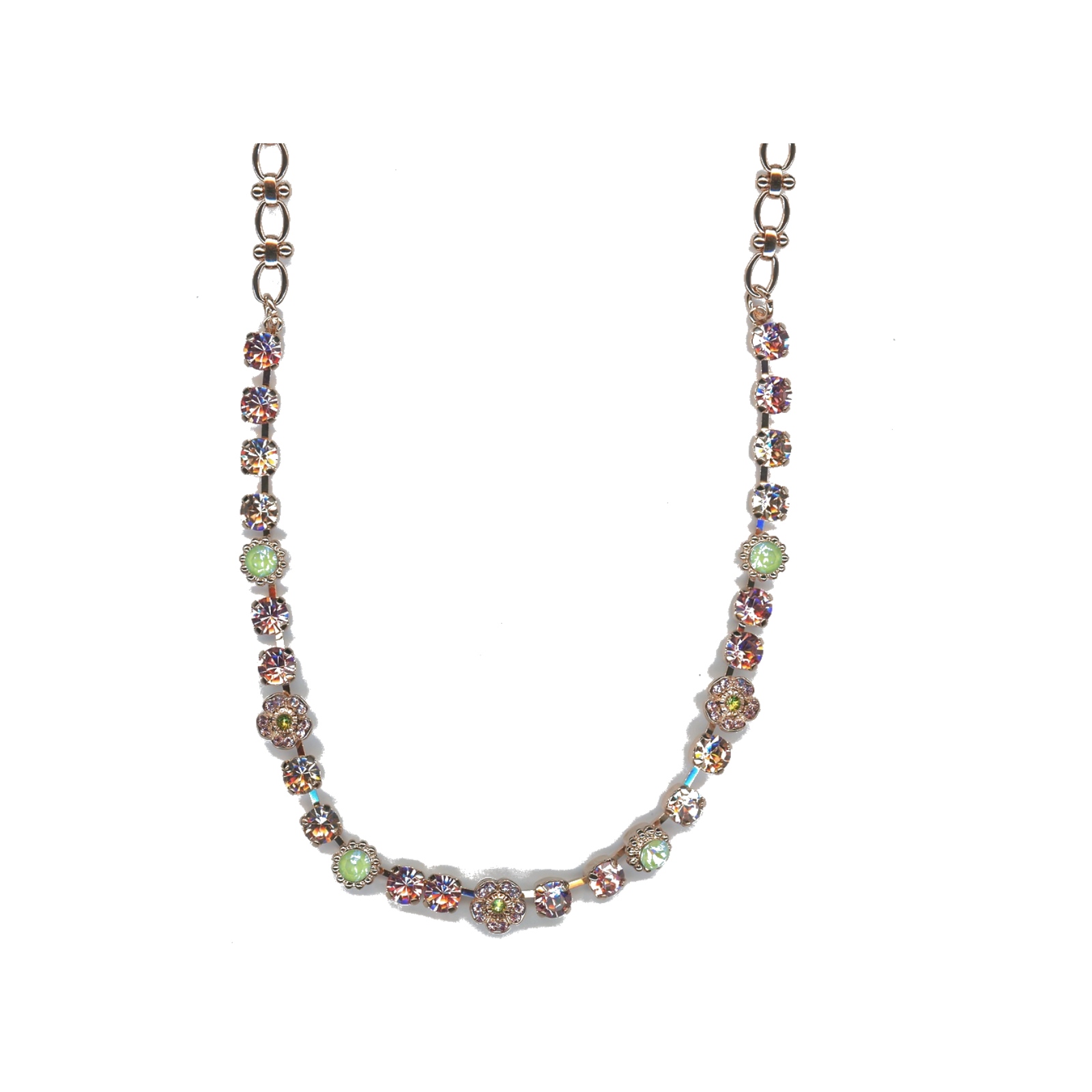 N-3504-2-5001-SP Necklace By Mariana Woman Dazzling and Peridot Delite and Light Rose Swarovski Crystals - Image 1