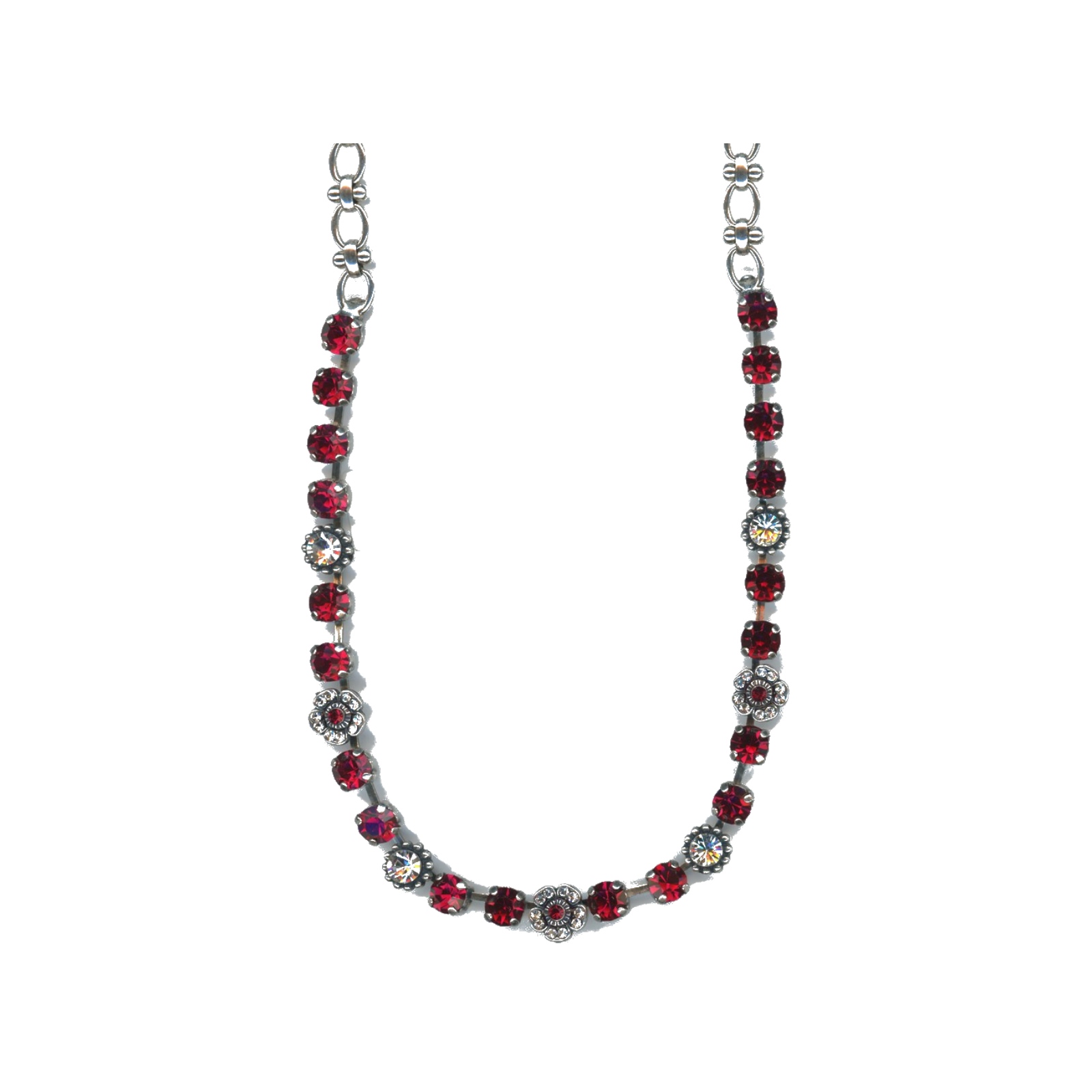 N-3504-2-501001-SP Necklace By Mariana Woman Timeless Ruby and Crystal Swarovski Crystals - Image 1
