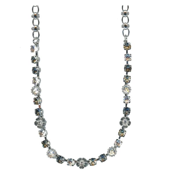 Necklace By Mariana Woman Luminous Black Diamond Silver Night and Clear Swarovski Crystals