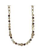 Necklace By Mariana Woman Elegant Burgundy and Golden Shadow Swarovski Crystals
