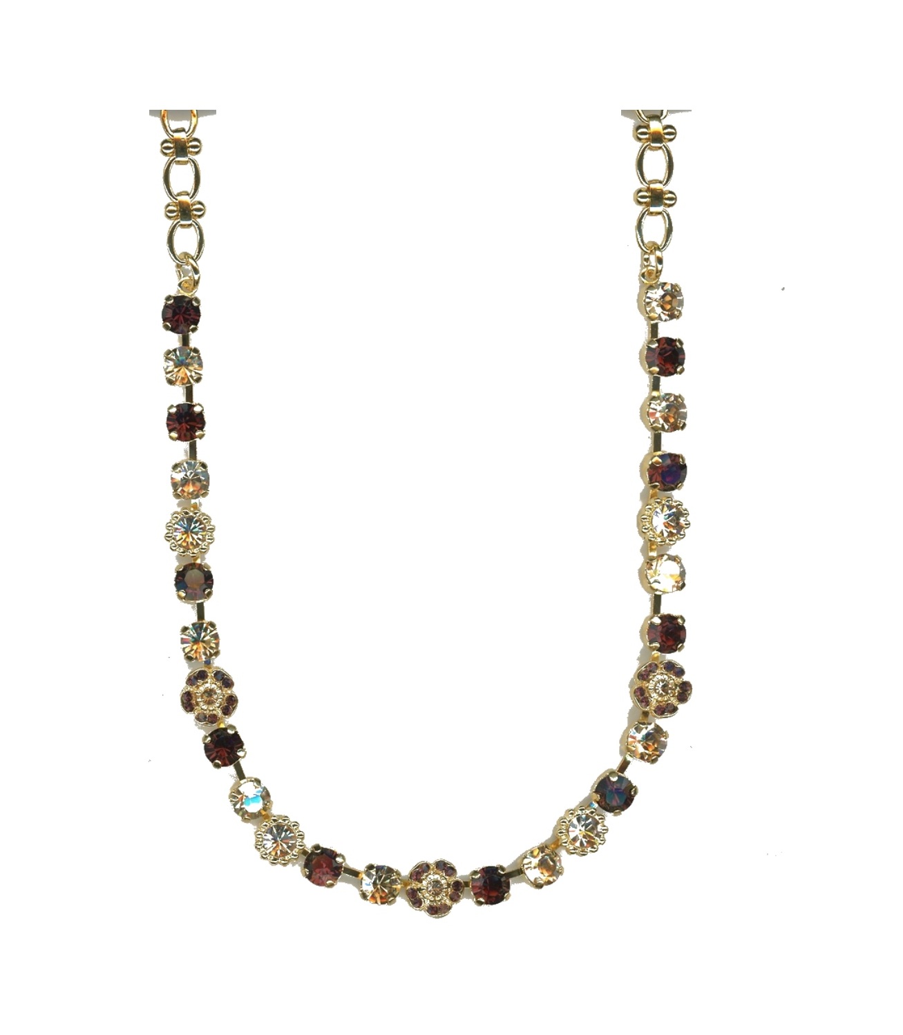 N-3504-2-515216-SP Necklace By Mariana Woman Elegant Burgundy and Golden Shadow Swarovski Crystals - Image 1